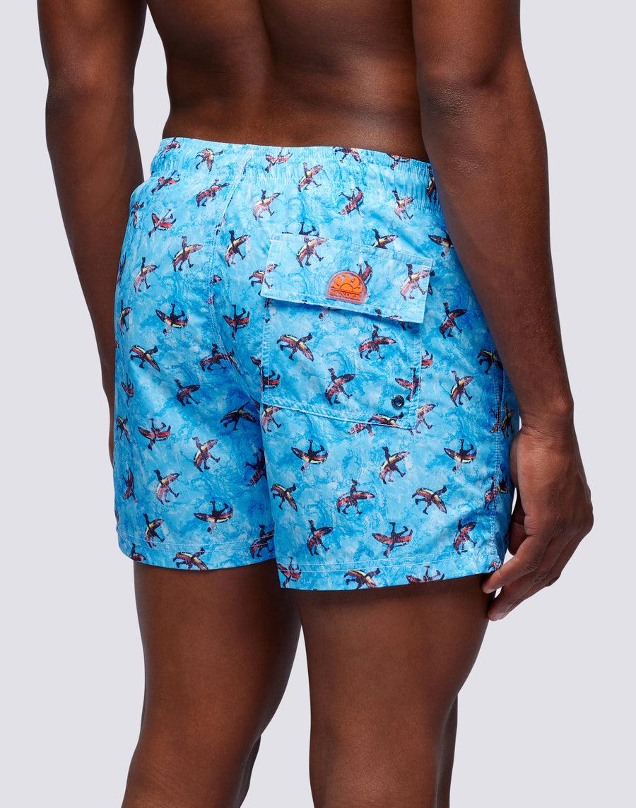 Sundek Costume Da Bagno Corto A Vita Elasticata Microstampa Banana Surf M505bdrt3li-004li