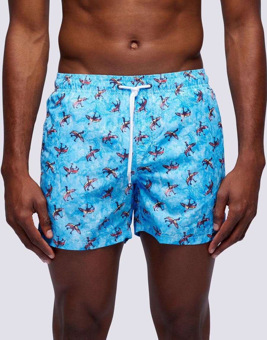 Sundek costume da bagno corto a vita elasticata microstampa banana surf m505bdrt3li-004li