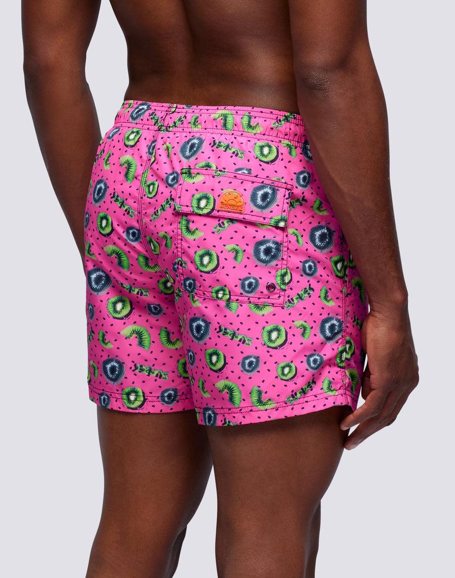 Sundek Costume Da Bagno Corto A Vita Elasticata Microstampa Kiwi Boost M633bdrt4gu-082gu