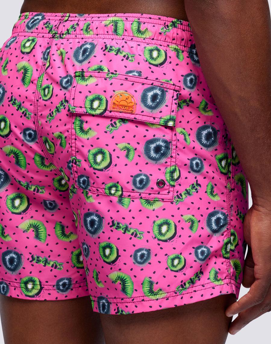 Sundek Costume Da Bagno Corto A Vita Elasticata Microstampa Kiwi Boost M633bdrt4gu-082gu