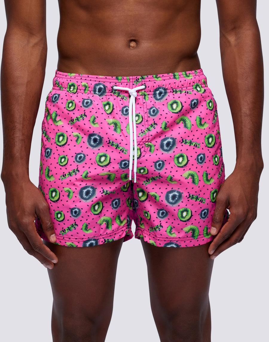 Sundek costume da bagno corto a vita elasticata microstampa kiwi boost m633bdrt4gu-082gu