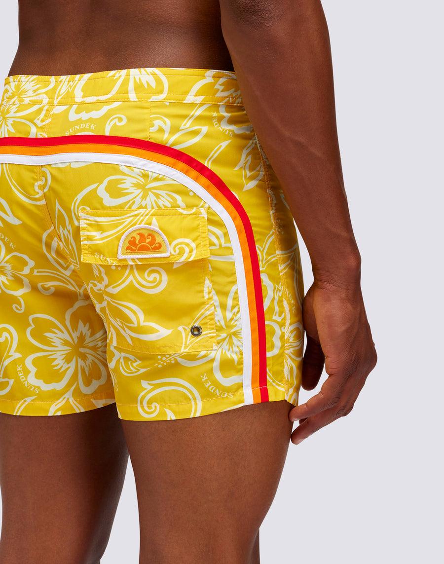 Sundek COSTUME DA BAGNO CORTO VITA ELASTICATA ICONIC TAFFETA CON STAMPA VINTAGE M501bdta1ia-a29ia