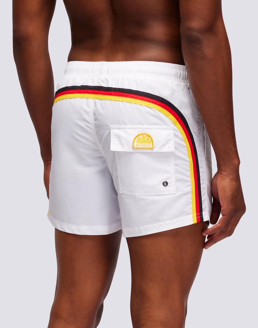 Sundek Costume Da Bagno Corto Vita Elasticata Iconic Taffeta Bandiera Germania M504bdta100-00641