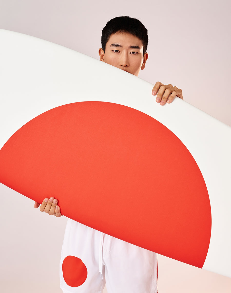 Sundek COSTUME DA BAGNO CORTO VITA ELASTICATA POLIESTERE RICICLATO REPREVE® BANDIERA GIAPPONE M504BDRT3FG006FG