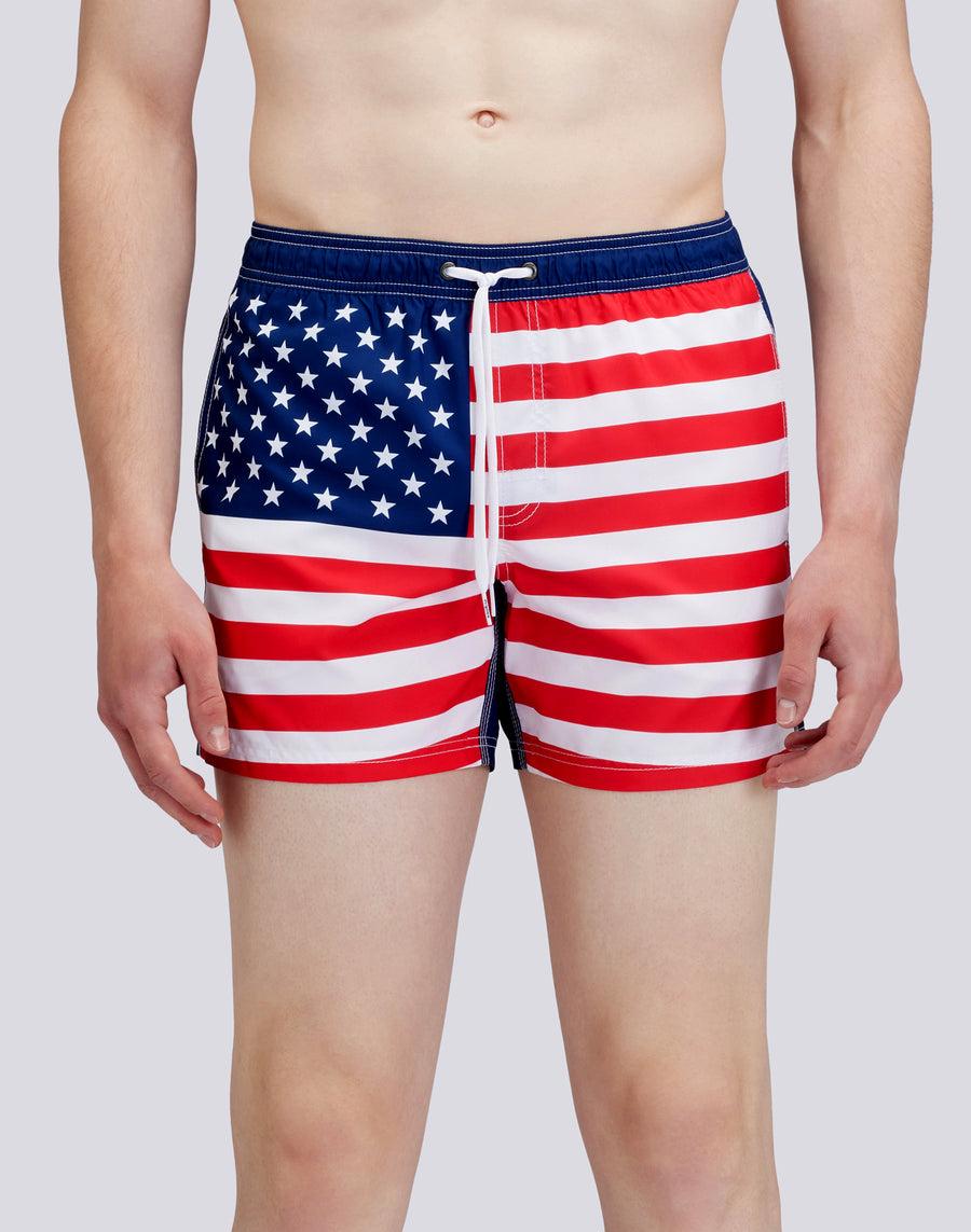 Sundek COSTUME DA BAGNO CORTO VITA ELASTICATA POLIESTERE RICICLATO REPREVE® BANDIERA STATI UNITI M504BDRT3FG007FG