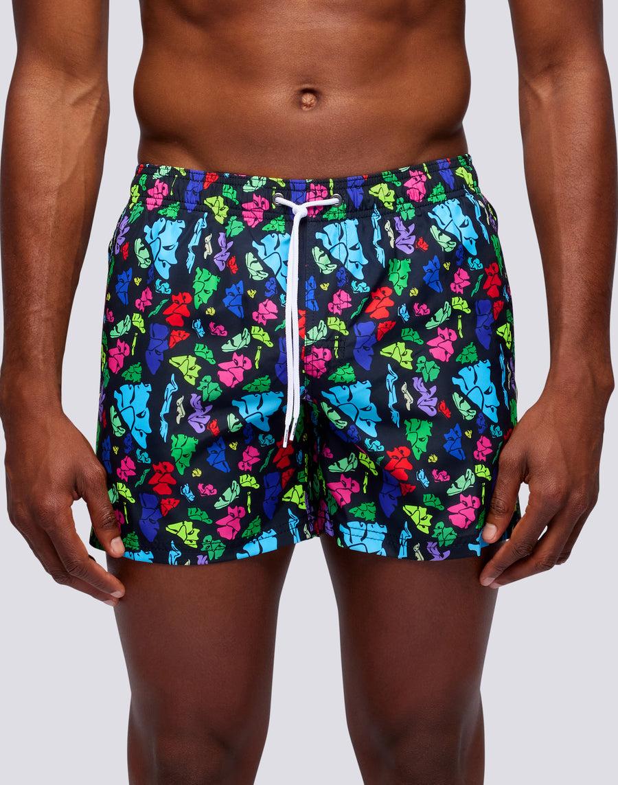 Sundek Costume Da Bagno Corto Vita Elasticata Stampa Ever Changing Logo Repreve® M504bdrt35b-2165b