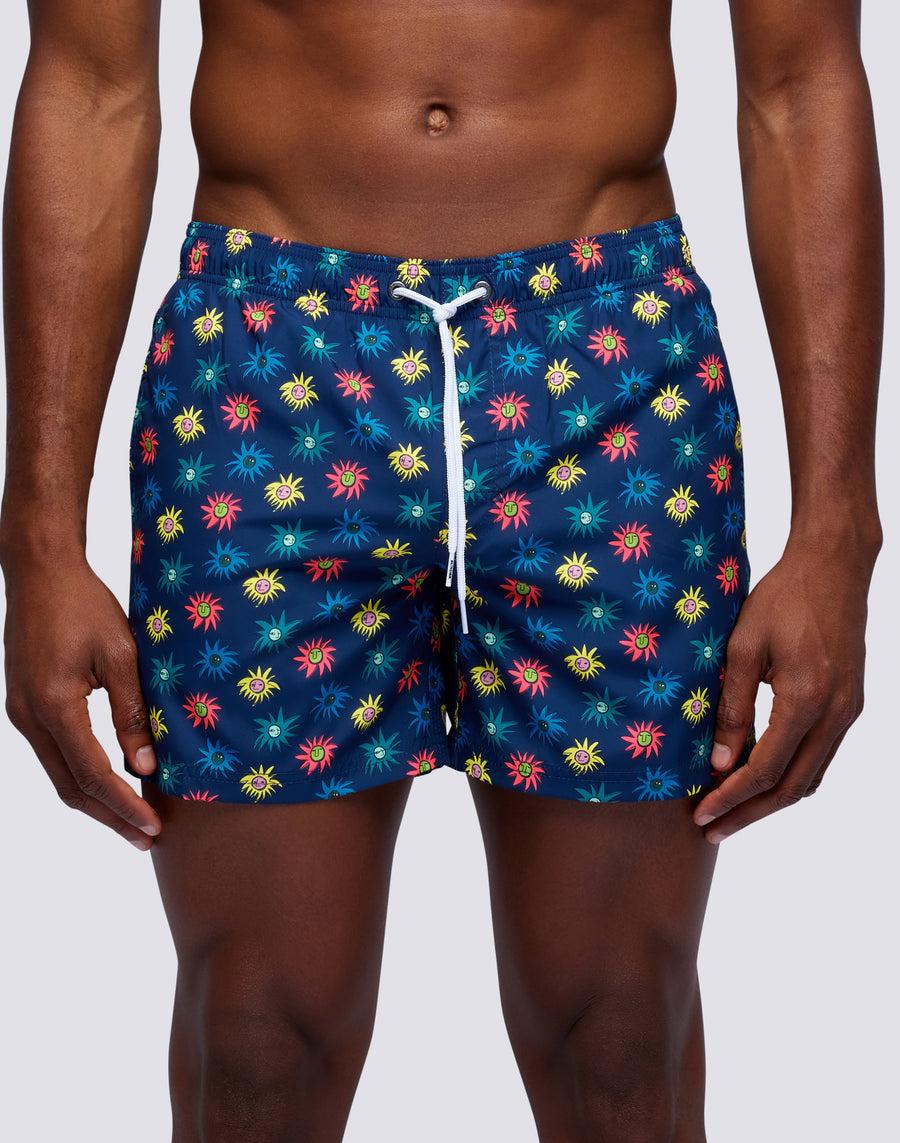 Sundek Costume Da Bagno Corto Vita Elasticata Stampa Lion Sun Repreve® M504bdrt33d-3103d