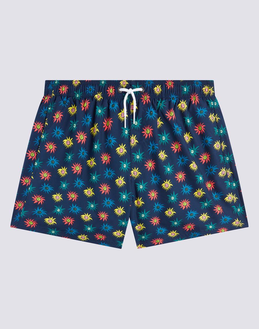 Sundek Costume Da Bagno Corto Vita Elasticata Stampa Lion Sun Repreve® M504bdrt33d-3103d