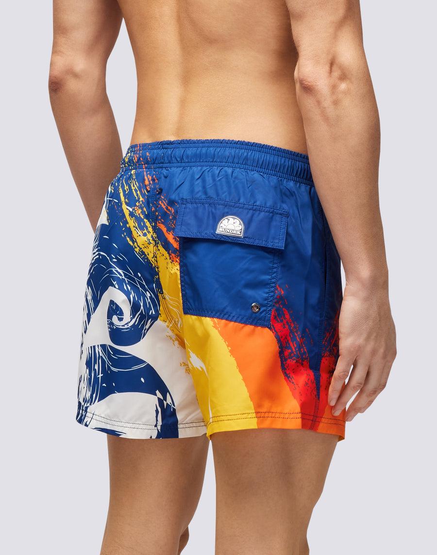 Sundek COSTUME DA BAGNO CORTO VITA ELASTICATA STAMPA LOGO IN POLY RICICLATO M633bdrt4hu-a17hu