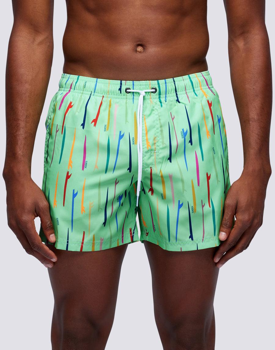 Sundek Costume Da Bagno Corto Vita Elasticata Stampa Pop Surf Repreve® M504bdrt3ru-776ru