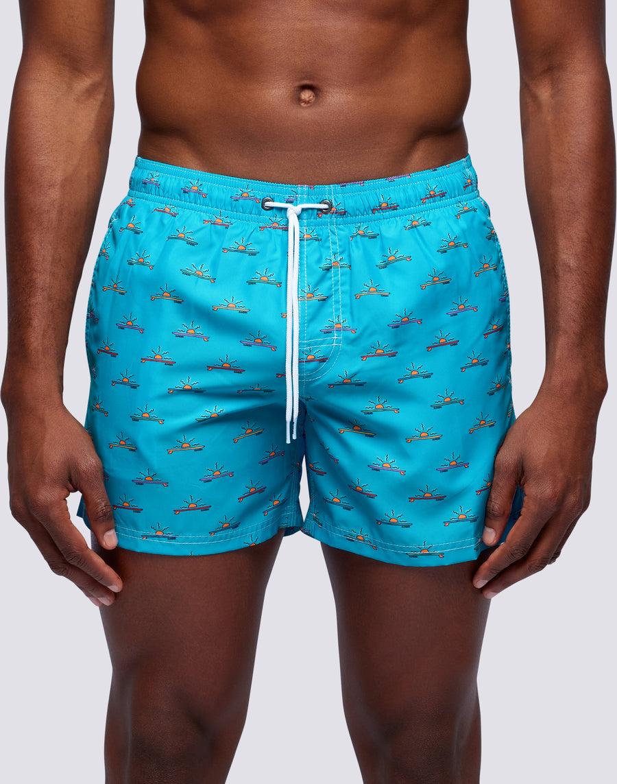 Sundek Costume Da Bagno Corto Vita Elasticata Stampa Sunboard Repreve® M504bdrt34m-a224m