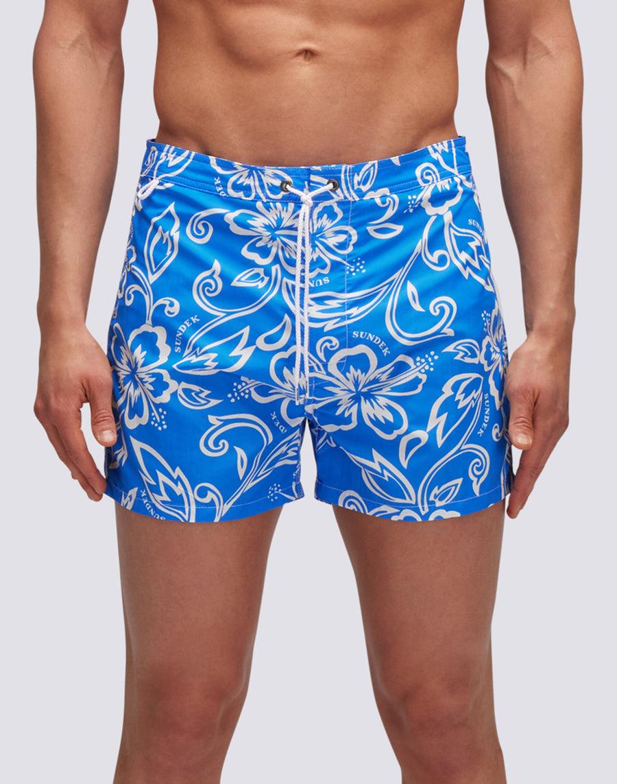 Sundek COSTUME DA BAGNO CORTO VITA FISSA ICONIC TAFFETA CON STAMPA VINTAGE M501bdta1ia-616ia