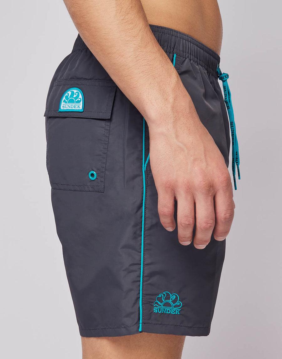 Sundek COSTUME DA BAGNO LUNGHEZZA MEDIA VITA ELASTICATA ICONIC TAFFETA CON PI