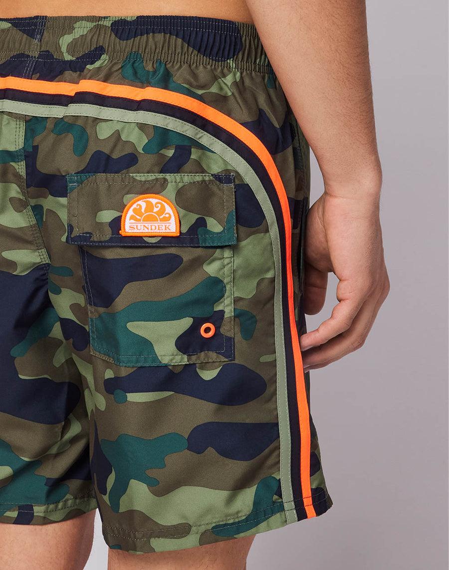 Sundek Costume Da Bagno Medio Vita Elasticata Con Stampa Camou M505BDP0153-79853