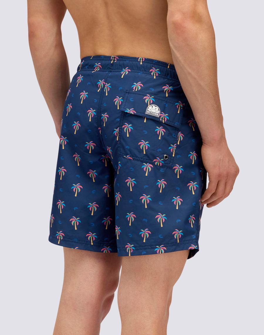 Sundek COSTUME DA BAGNO MEDIO VITA ELASTICATA STAMPA MINI PALM IN POLY RICICLATO M665bdrt48p-0078p