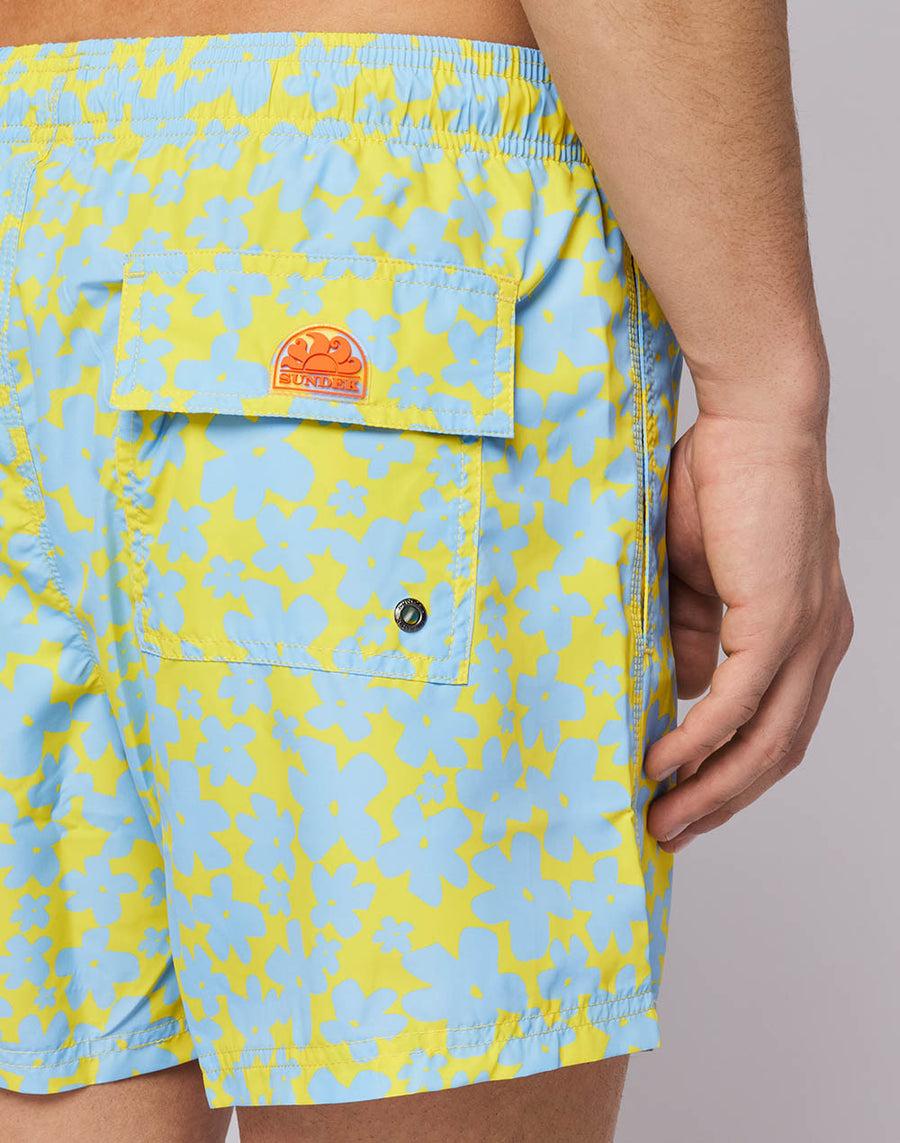 Sundek Costume Da Bagno Uomo Famiglia Fiori M633bdrt4yp-321yp