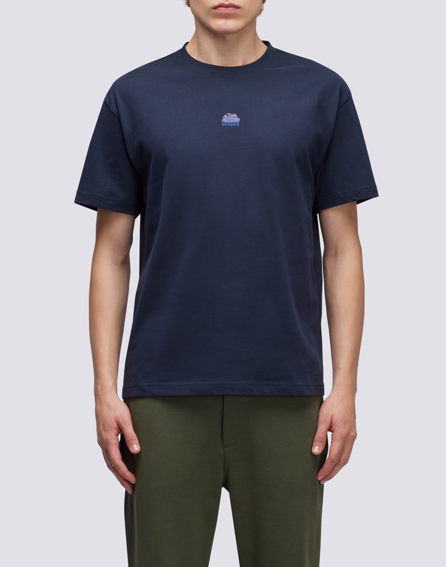 Sundek t-shirt girocollo in cotone con logo M667TEJS700-00701