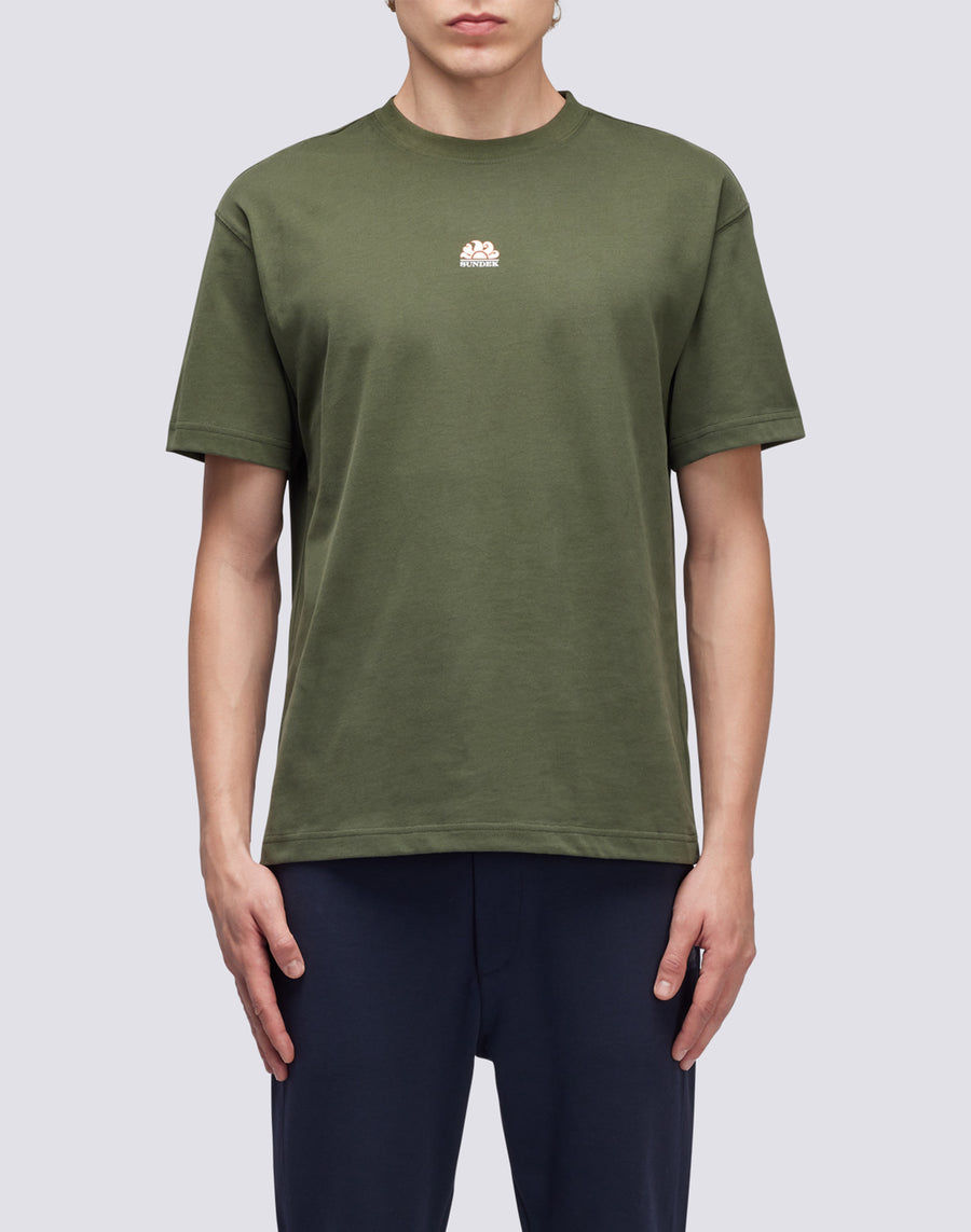 Sundek t-shirt girocollo in cotone con logo M667TEJS700-30201