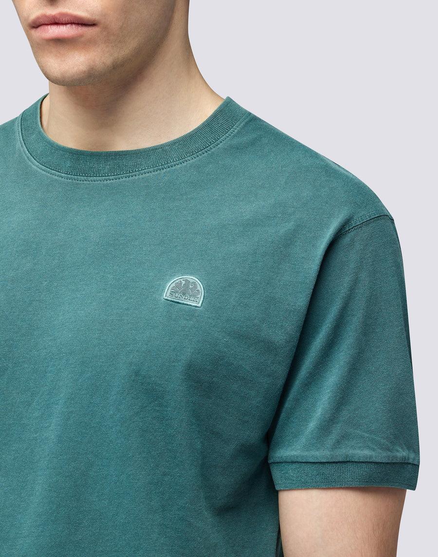 Sundek T-SHIRT NEW DEY GIROCOLLO TINTO CAPO CON LOGO M108tej78tc-86301