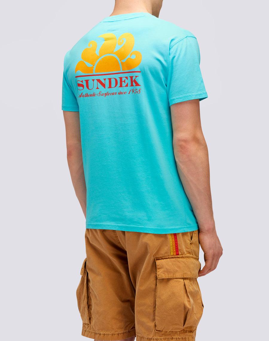 Sundek T-SHIRT NEW HERBERT GIROCOLLO CON MAXI-LOGO m028tej7800-05200