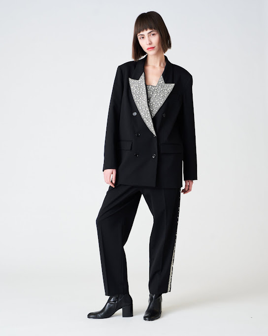 Suoli Giacca Doppiopetto Over Ricamata