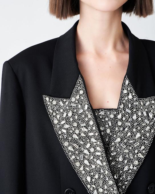 Suoli Giacca Doppiopetto Over Ricamata