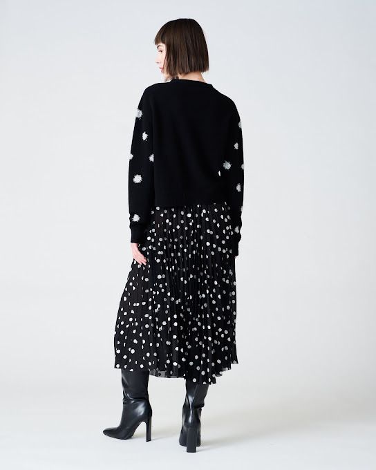 Suoli Giacca In Maglia Intarsio Pois