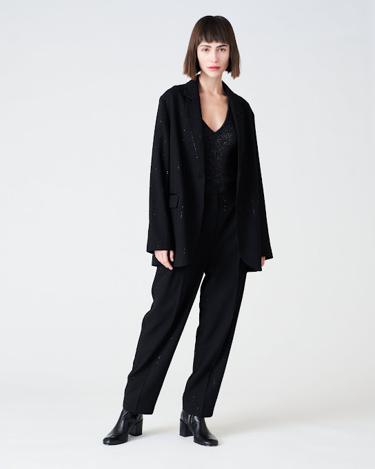 Suoli Giacca Over Gessata