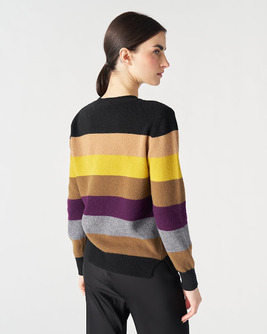 Suoli Girocollo In Maglia Riga Multicolor