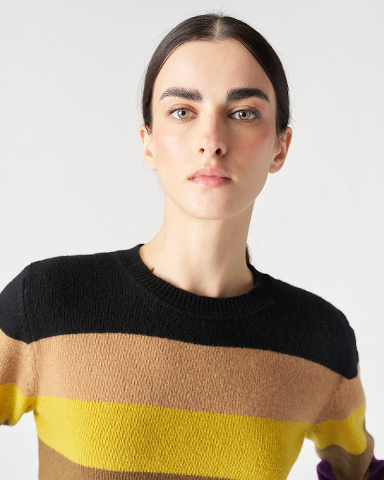 Suoli Girocollo In Maglia Riga Multicolor