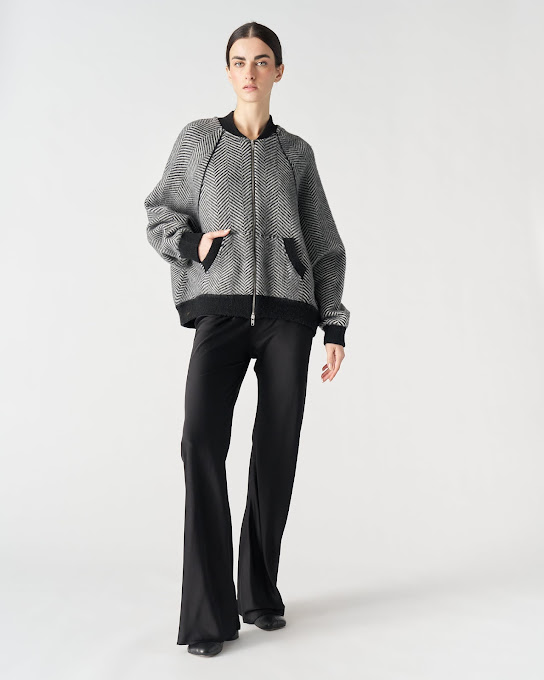 Suoli Giubbotto Zip Jacquard Spinato