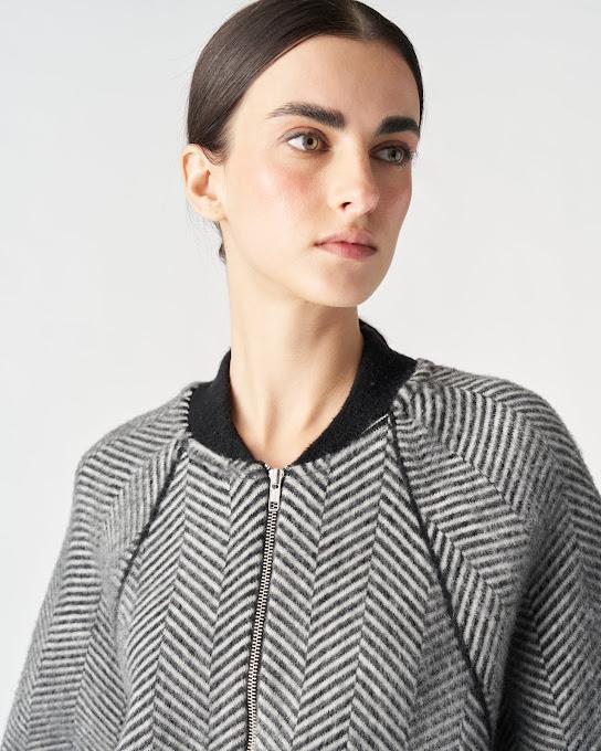 Suoli Giubbotto Zip Jacquard Spinato