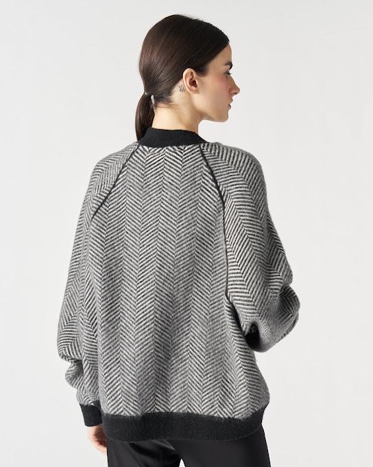 Suoli Giubbotto Zip Jacquard Spinato