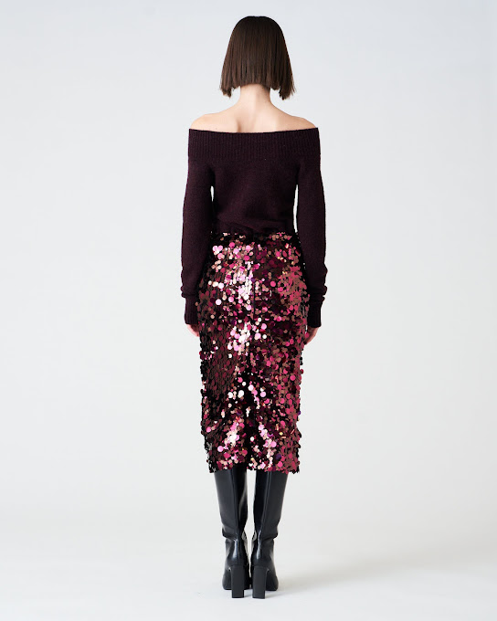 Suoli Gonna Longuette In Macro Paillettes