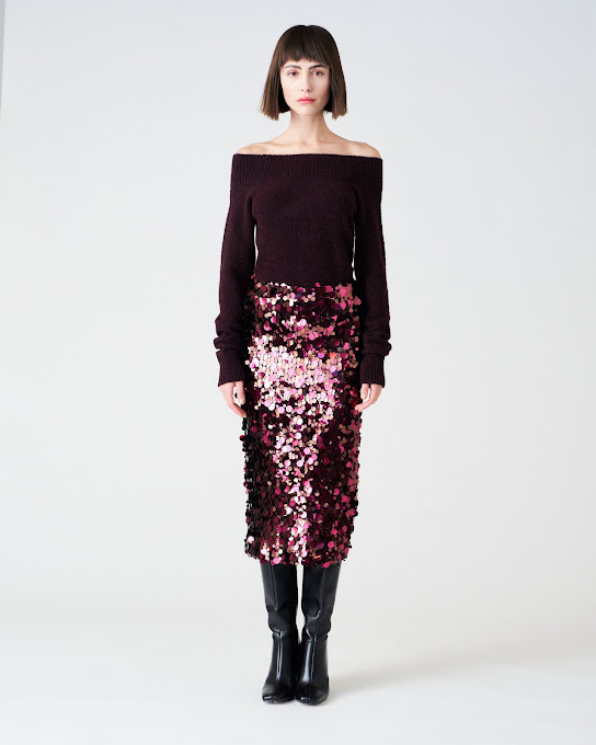 Suoli Gonna Longuette In Macro Paillettes