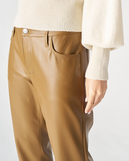 Suoli Jeans Slim In Ecopelle