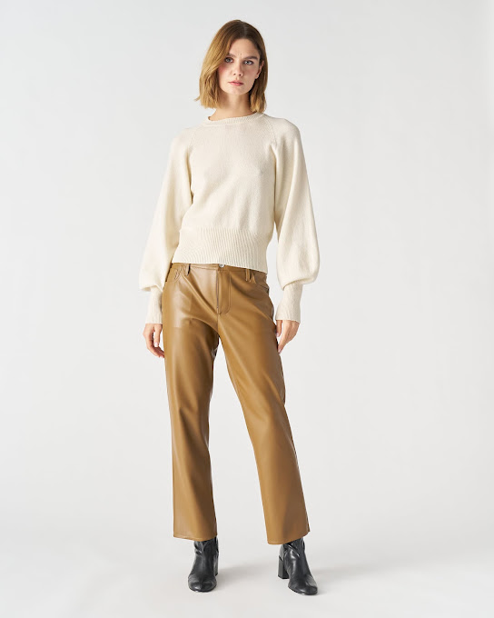 Suoli Jeans Slim In Ecopelle