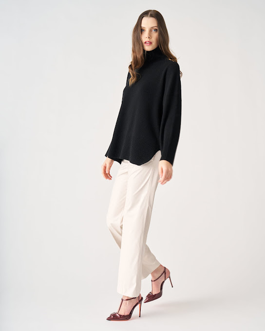 Suoli Maglia Over Collo Alto