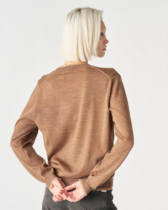 Suoli Maglia Scollo V 2 Colli Bicolore