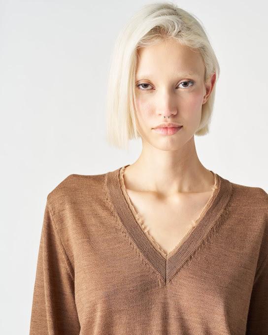 Suoli Maglia Scollo V 2 Colli Bicolore