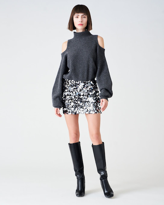 Suoli Minigonna In Macro Paillettes