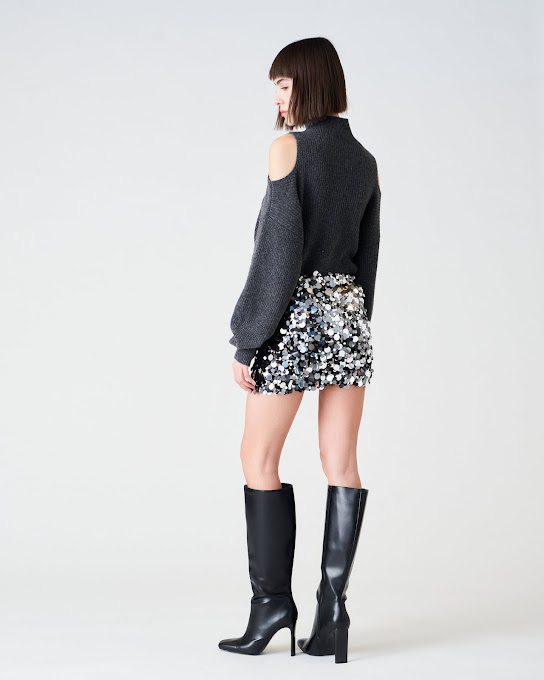 Suoli Minigonna In Macro Paillettes