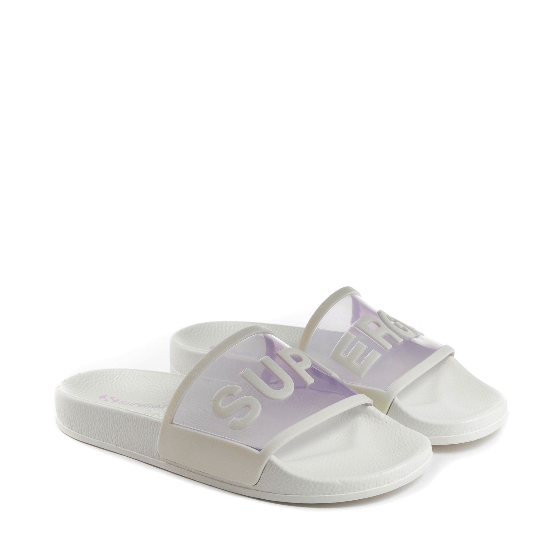 Superga 1908 SLIDES CLEAR IDENTITYWHITE AVORIO-VIOLET LILLA