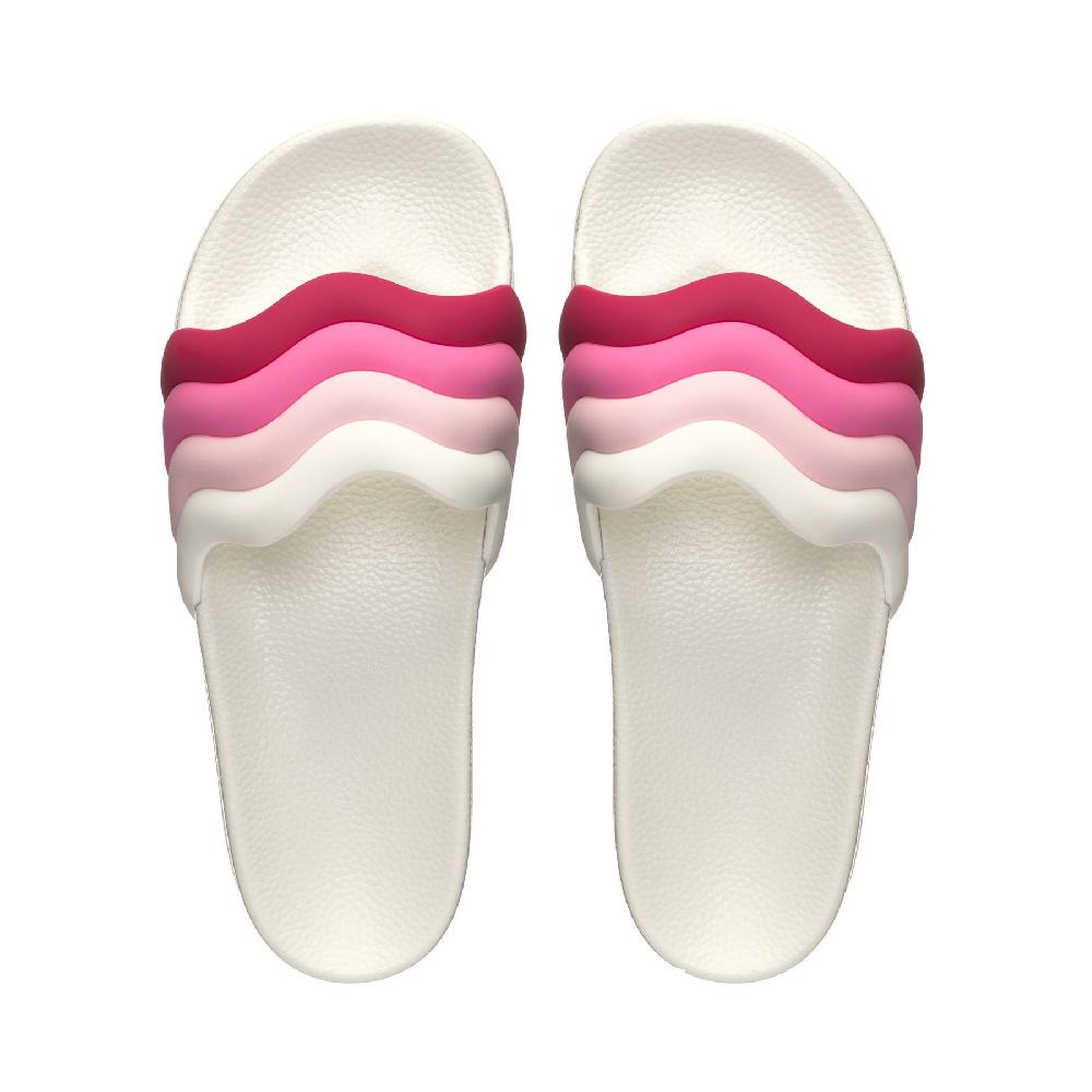 Superga 1908 SLIDES CURLY PADDED STRIPESWHITE-SHADED PINK