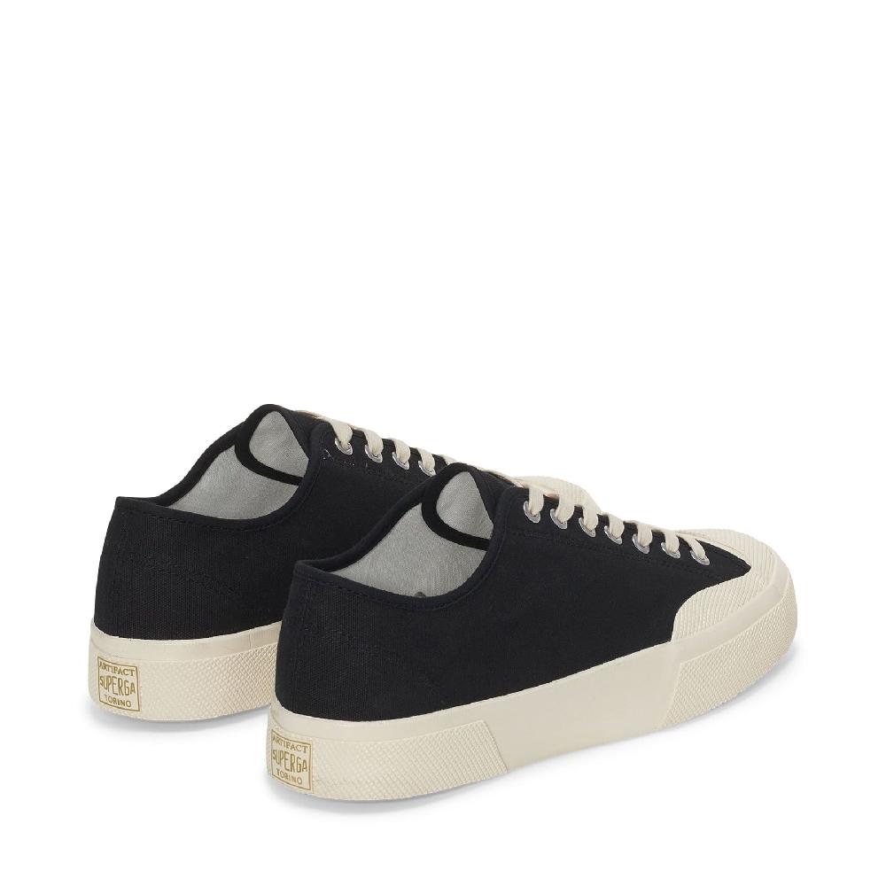 Superga 2432 WORKS LOW CUT COTTON CANVASBLACK-OFF WHITE
