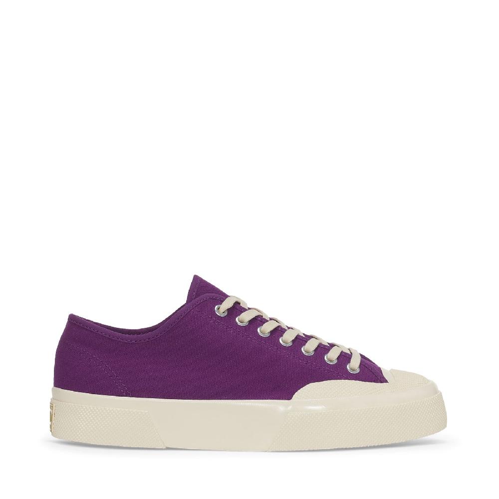 Superga 2432 WORKS LOW CUT COTTON CANVASPURPLE-OFF WHITE