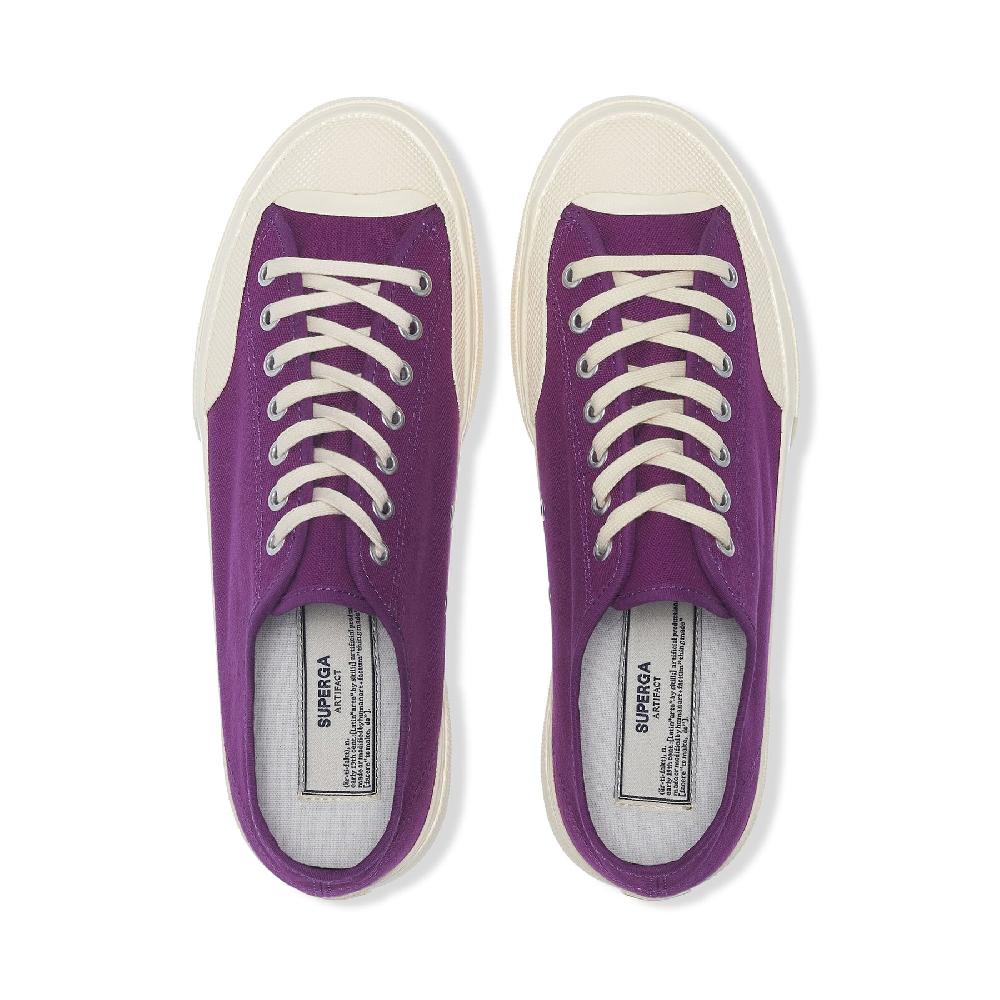Superga 2432 WORKS LOW CUT COTTON CANVASPURPLE-OFF WHITE