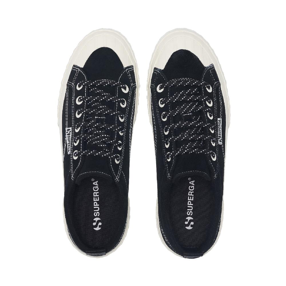 Superga 2630 STRIPE SUEDE CONTRAST STITCHINGBLACK-WHITE AVORIO-FAVORIO