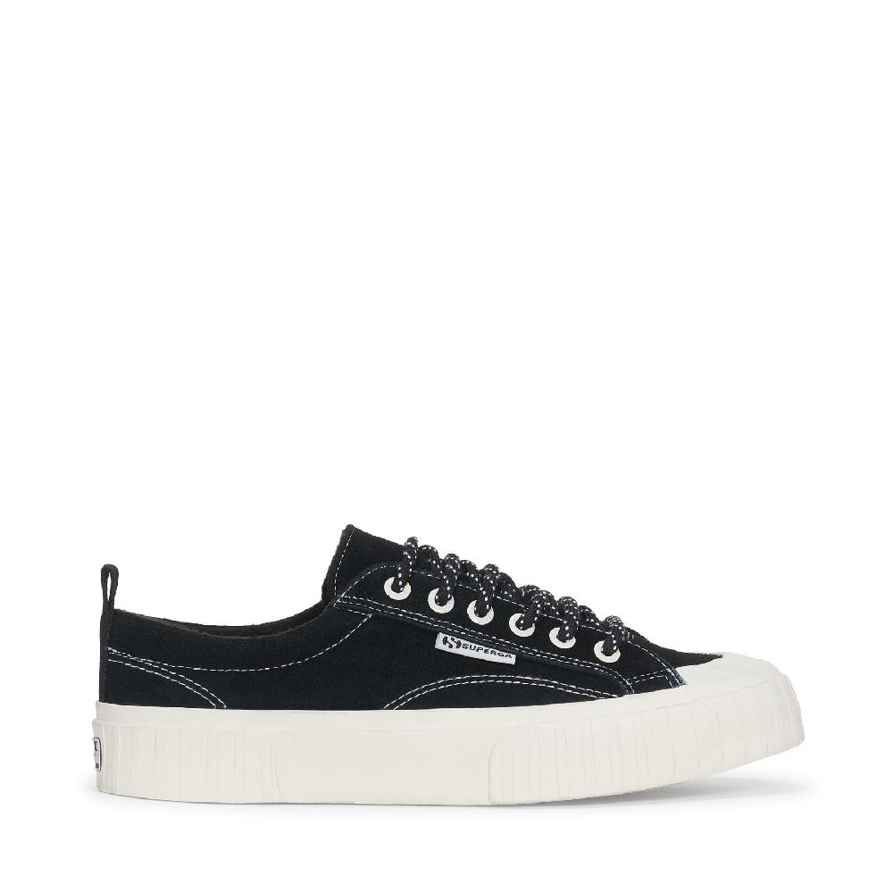 Superga 2630 STRIPE SUEDE CONTRAST STITCHINGBLACK-WHITE AVORIO-FAVORIO