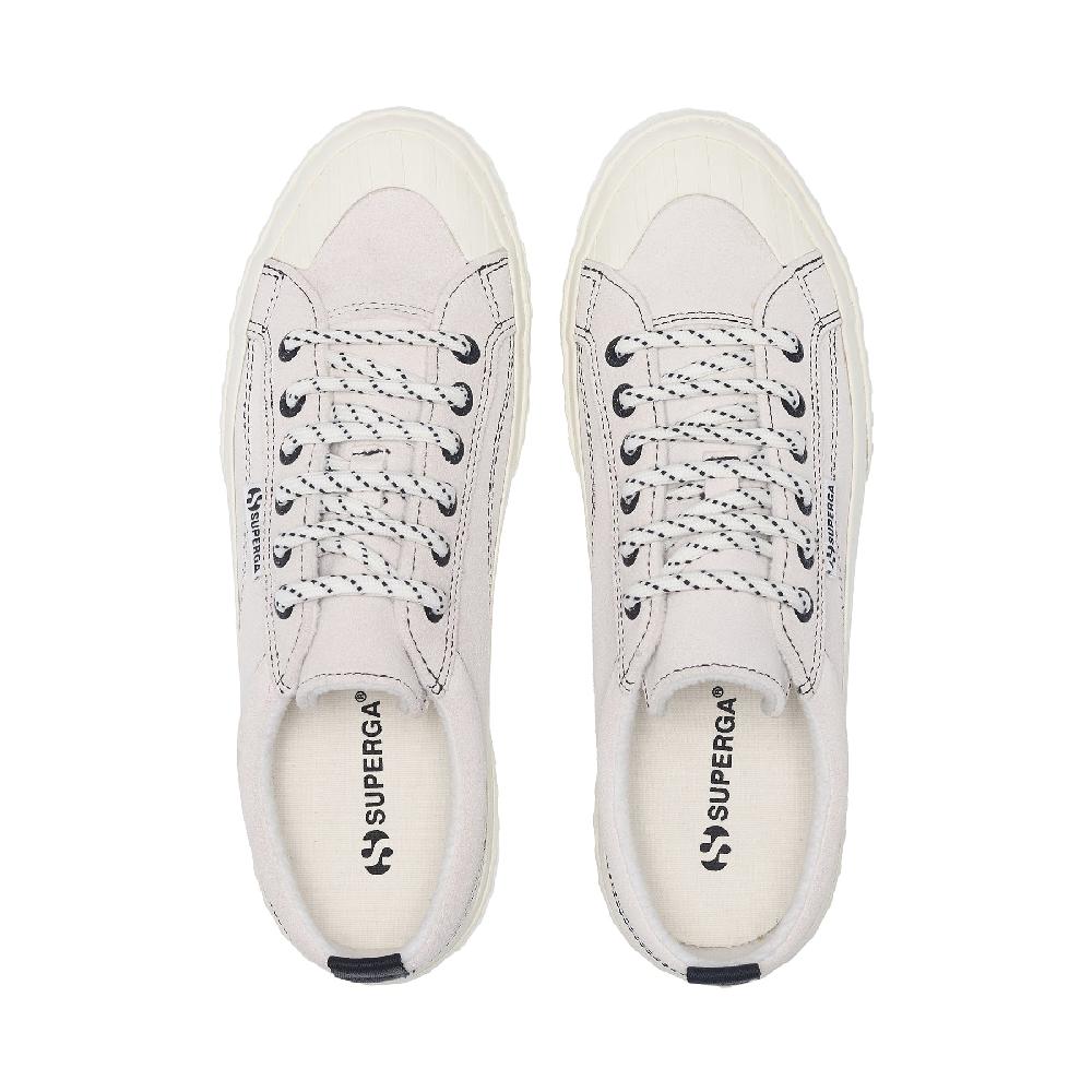 Superga 2630 STRIPE SUEDE CONTRAST STITCHINGWHITE AVORIO-BLACK-FAVORIO